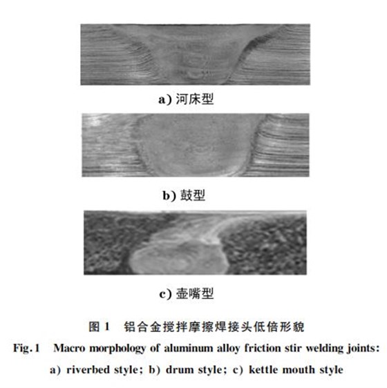 圖1 鋁合金攪拌摩擦焊接頭低倍形貌 圖1 鋁合金攪拌摩擦焊接頭低倍形貌