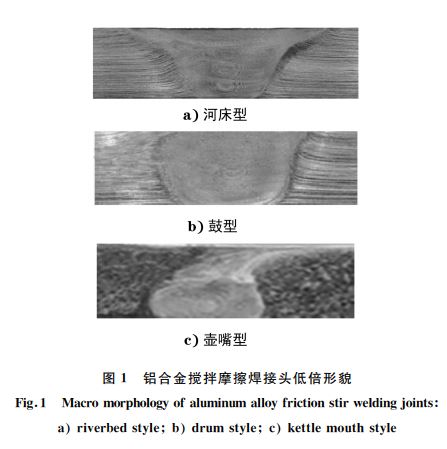 圖1 鋁合金攪拌摩擦焊接頭低倍形貌 圖1 鋁合金攪拌摩擦焊接頭低倍形貌